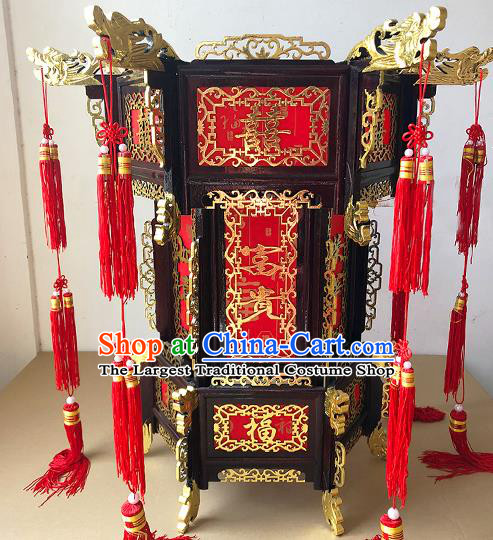 China Dragon Heads Wood Lantern Handmade Imitation Sheepskin Lanterns Palace Lantern Wedding Lamp