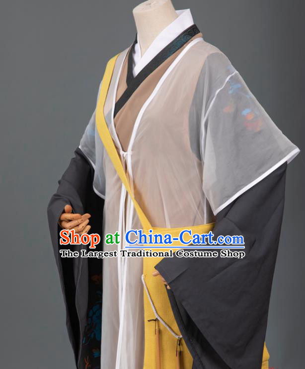 Cosplay Chinese Yuan Dynasty Scholar Costumes Ancient Litterateur Tang Xianzu Clothing