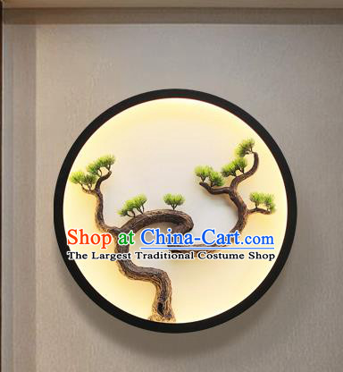 China Iron Art Wall Lantern Traditional Home Pine Decoration Painting Light Handmade Corridor Lamp