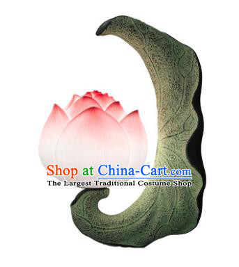 China Handmade Lotus Corridor Lamp Carving Stone Wall Lantern Traditional Home Decoration Light