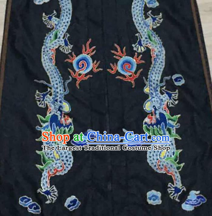 China Women Waistcoat Costumes Embroidery Dragon Black Silk Vest National Clothing
