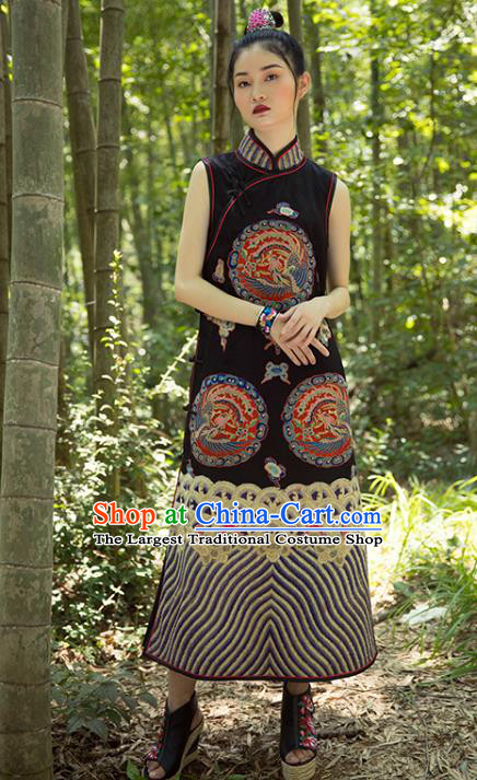 Top Grade Asian Vietnamese Traditional Dress, Vietnam National Young Lady Ao  Dai Dress, Vietnam Lady Black