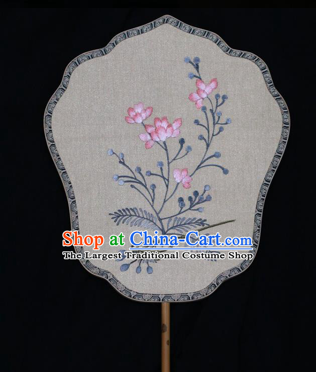 China Double Side Embroidered Fan Traditional Butterfly Flowers Pattern Silk Fans Suzhou Embroidery Palace Fan