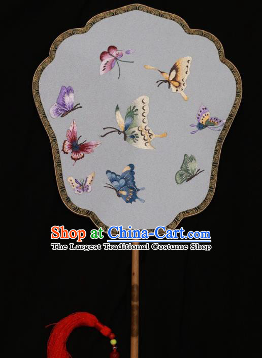 China Bride Fan Suzhou Embroidery Double Side Fan Palace Fan Classical Dance Silk Fans Traditional Wedding Fan