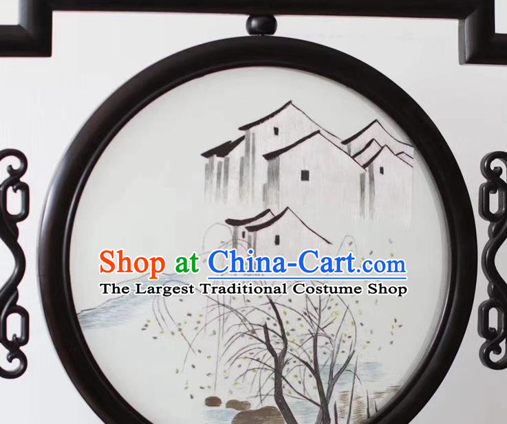 China Traditional Handmade Suzhou Embroidered Desk Screen Embroidery Ornaments Craft