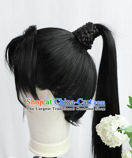 Best Chinese Cosplay Young Hero Wig Sheath China Quality Front Lace Wigs Ancient Swordsman Wig