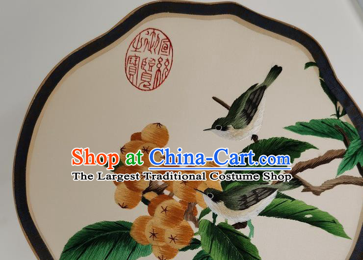 China Handmade Palace Fan Double Side Fan Embroidery Silk Fan Ancient Court Lady Fans