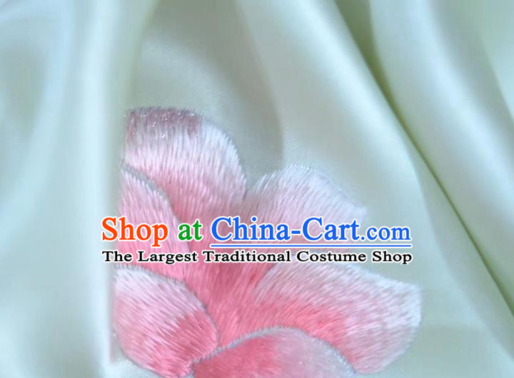 Top Beige Silk Tippet Accessories Chinese Traditional Embroidered Peach Blossom Scarf Cheongsam Cappa