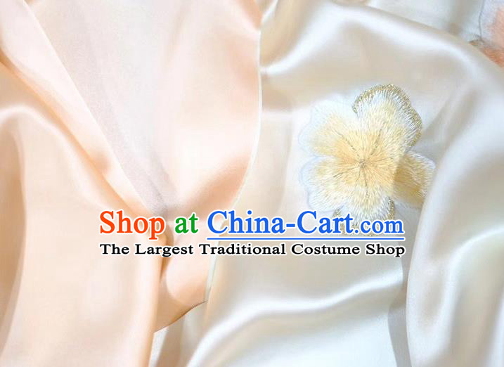 Top Chinese Traditional Embroidered Peach Blossom Scarf Cheongsam Cappa Champagne Silk Tippet Accessories
