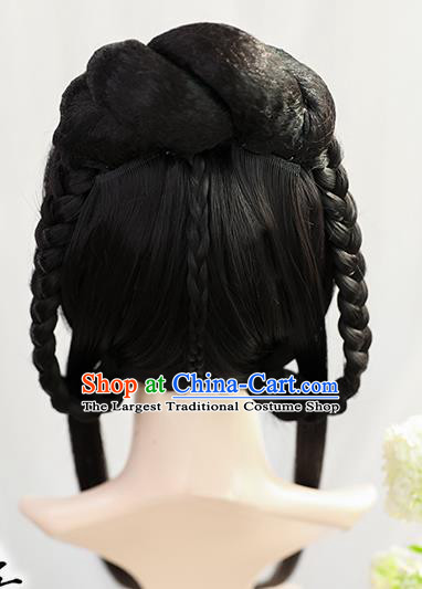 Chinese Song Dynasty Court Woman Wigs Best Quality Wigs China Cosplay Wig Chignon Ancient Princess Wig Sheath
