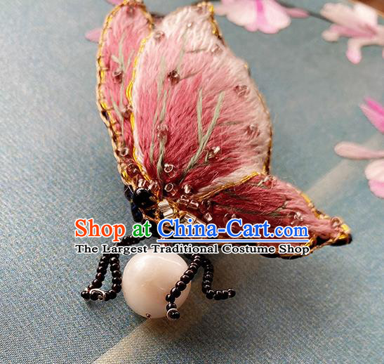 China Traditional Embroidered Butterfly Brooch Classical Cheongsam Accessories