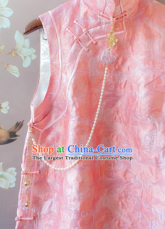 China Classical Cheongsam Pearls Tassel Pendant Traditional Brooch Accessories