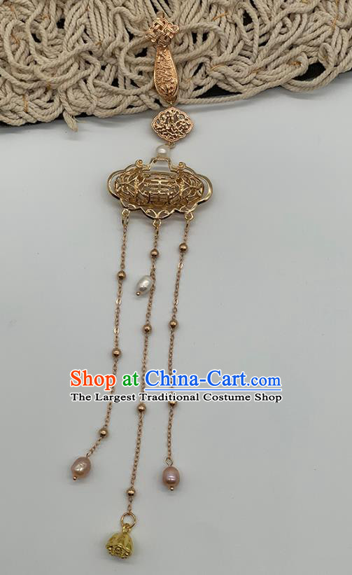 China Handmade Golden Tassel Brooch National Women Accessories Cheongsam Pendant
