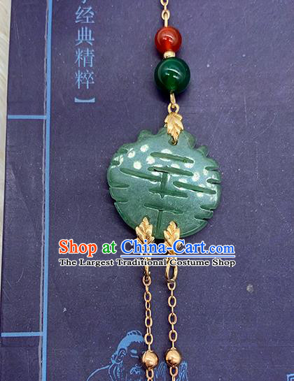 China Handmade Aventurine Brooch National Women Accessories Cheongsam Tassel Pendant