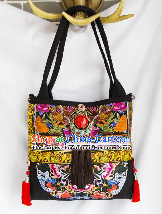China National Embroidered Handbag Handmade Women Bag Ethnic Embroidery Bag