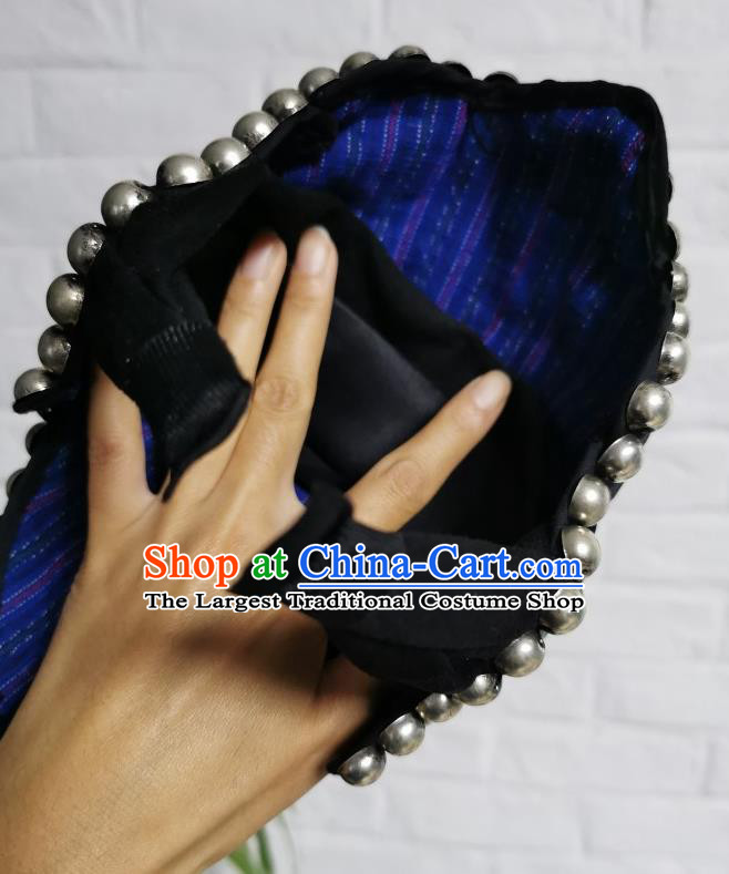 Traditional China Ethnic Embroidered Hat Handmade Hair Accessories Purple Silver Hair Clasp for Women