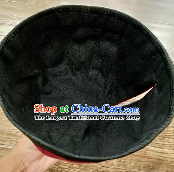 China National Hair Accessories Skullcap Women Classical Butterfly Pattern Rosy Silk Cap