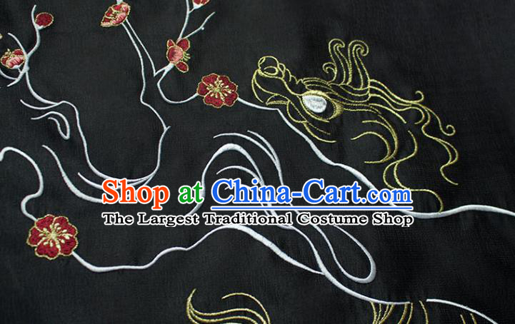 Chinese Ancient Childe Embroidered Black Robe Traditional Hanfu Apparel Ming Dynasty Swordsman Historical Costume for Men