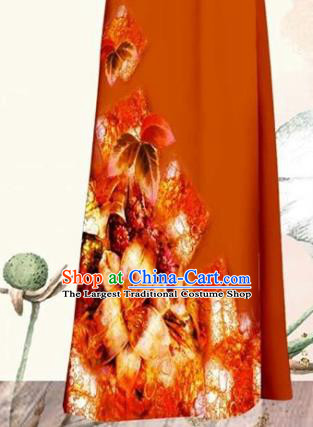 Vietnam Jacinth Cheongsam Vietnamese Traditional Ao Dai Clothing Asian Classical Civilian Female Qipao Dress with Pants Oriental Fashion