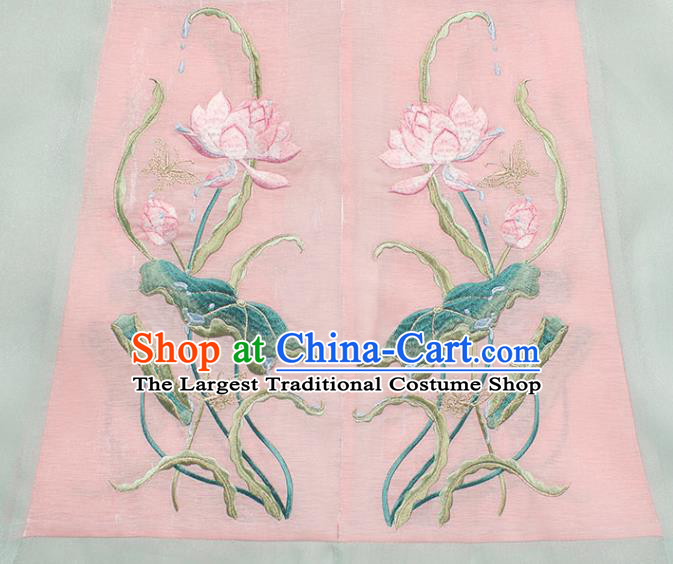 Chinese Ancient Ming Dynasty Costumes Traditional Hanfu Dress Embroidered Green Blouse and Horse Face Skirt for Noble Women