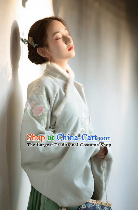 China Tang Suit Cotton Padded Jacket Traditional Upper Outer Garment Ming Dynasty Clothing for Women