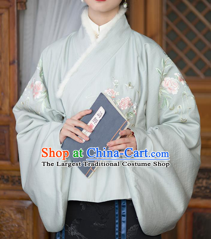 China Tang Suit Cotton Padded Jacket Traditional Upper Outer Garment Ming Dynasty Clothing for Women