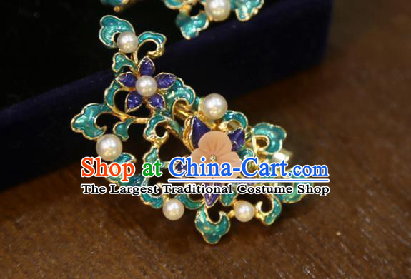 Chinese Xiuhe Suit Hair Sticks Hairpins Classical Hair Accessories Traditional Wedding Cloisonne Hair Claws