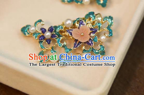 Chinese Xiuhe Suit Hair Sticks Hairpins Classical Hair Accessories Traditional Wedding Cloisonne Hair Claws