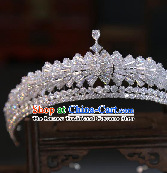 Top Grade Handmade Wedding Zircon Royal Crown Europe Princess Hair Jewelry Accessories