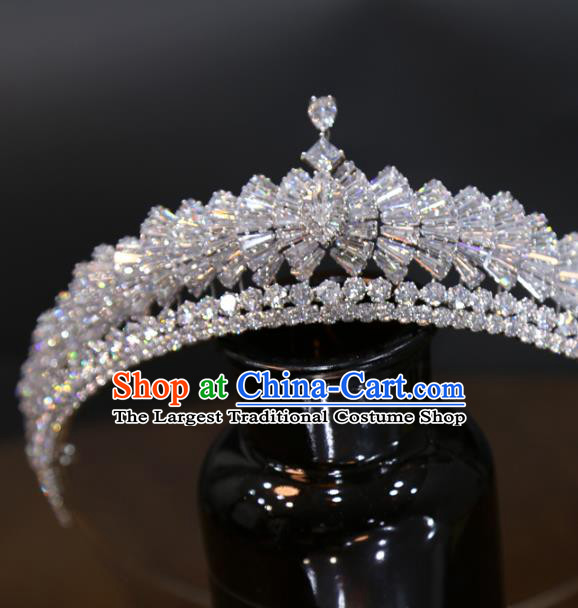 Top Grade Handmade Wedding Zircon Royal Crown Europe Princess Hair Jewelry Accessories