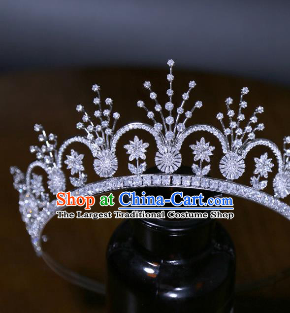 Top Grade Zircon Accessories Europe Princess Wedding Hair Jewelry Handmade Royal Crown