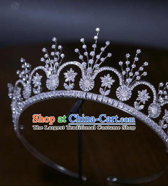 Top Grade Zircon Accessories Europe Princess Wedding Hair Jewelry Handmade Royal Crown