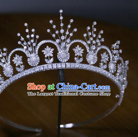 Top Grade Zircon Accessories Europe Princess Wedding Hair Jewelry Handmade Royal Crown