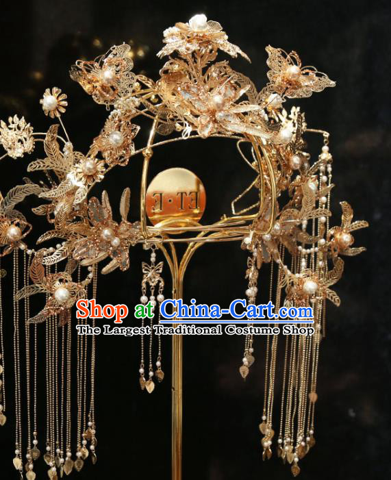 Chinese Wedding Xiuhe Suit Phoenix Coronet Traditional Hair Accessories Classical Butterfly Hair Crown Hairpins Full Set