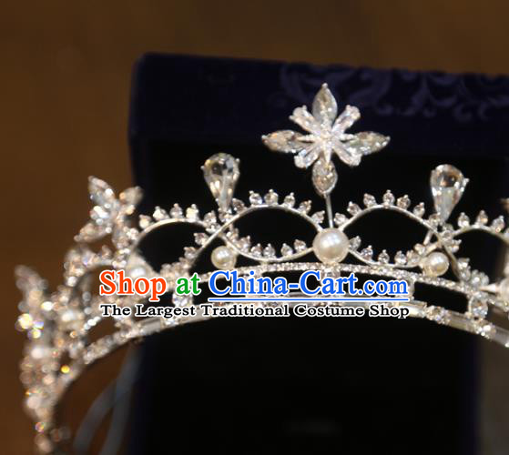 Top Handmade Bride Accessories Wedding Zircon Royal Crown Europe Princess Crystal Hair Jewelry