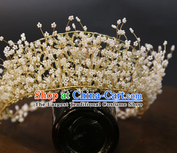 Top Grade Handmade Wedding Beads Royal Crown Europe Princess Hair Accessories Hair Clasp