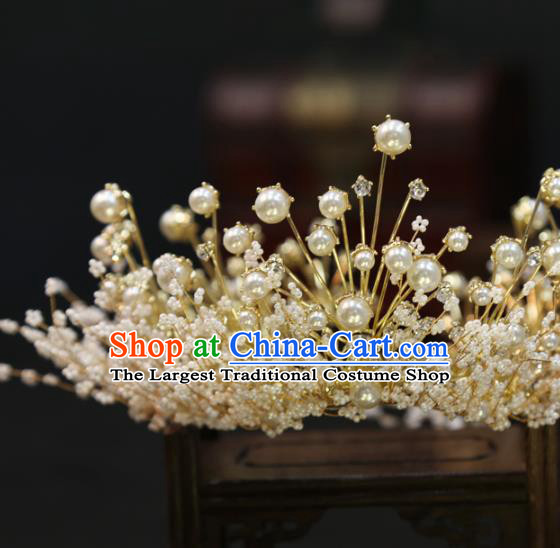 Top Grade Handmade Wedding Beads Royal Crown Europe Princess Hair Accessories Hair Clasp