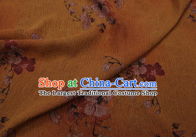 Chinese Classical Silk Drapery Asian Flowers Butterfly Pattern Design Silk Traditional Cheongsam Cloth Fabric