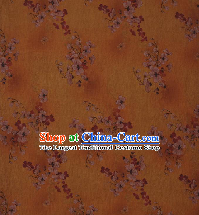 Chinese Classical Silk Drapery Asian Flowers Butterfly Pattern Design Silk Traditional Cheongsam Cloth Fabric