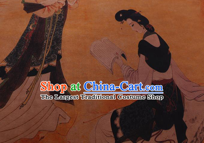 China Classical Palace Beauty Pattern Silk Fabric Traditional Cheongsam Cloth Watered Gauze