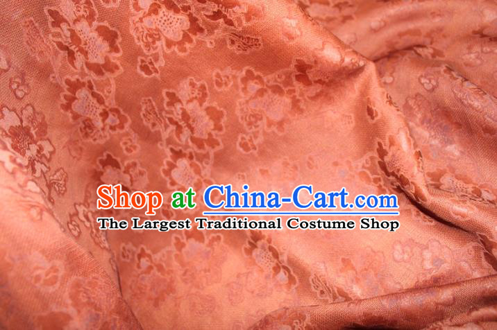Chinese Classical Flowers Pattern Silk Drapery Traditional Cheongsam Fabric Purplish Red Gambiered Guangdong Gauze