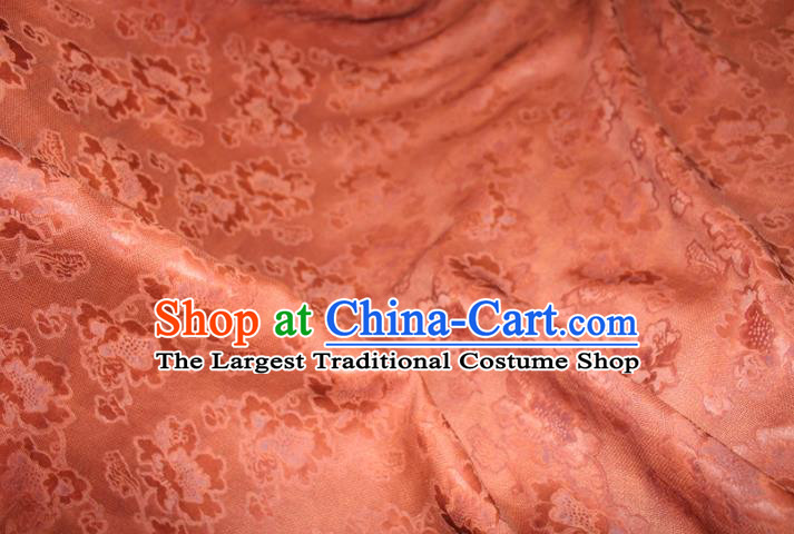 Chinese Classical Flowers Pattern Silk Drapery Traditional Cheongsam Fabric Purplish Red Gambiered Guangdong Gauze