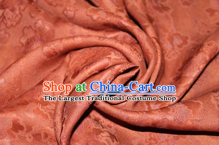 Chinese Classical Flowers Pattern Silk Drapery Traditional Cheongsam Fabric Purplish Red Gambiered Guangdong Gauze