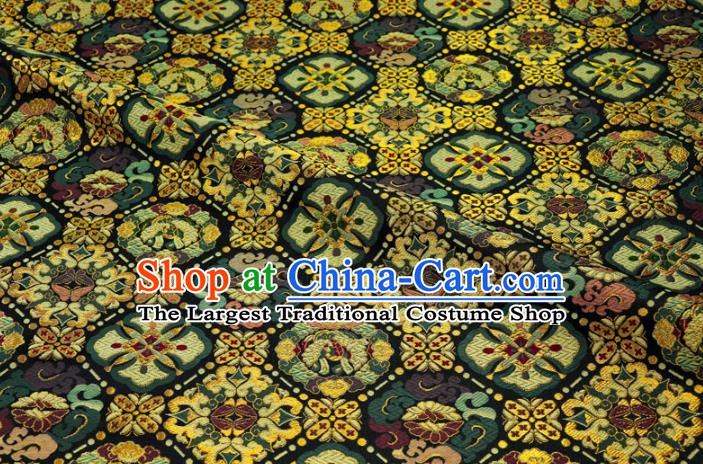 Asian Traditional Phoenix Pattern Design Brocade Nishijin Tapestry Satin Japanese Kimono Black Cloth Fabric