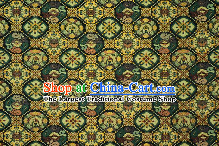 Asian Traditional Phoenix Pattern Design Brocade Nishijin Tapestry Satin Japanese Kimono Black Cloth Fabric