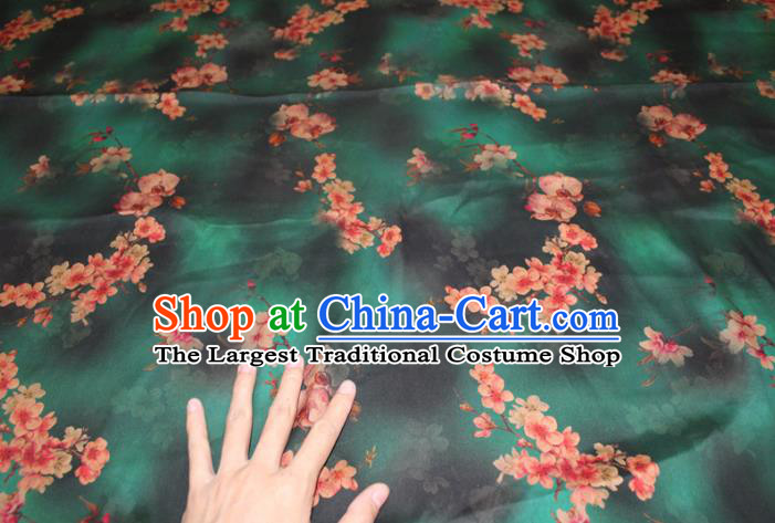 Chinese Traditional Cheongsam Gambiered Guangdong Gauze Classical Plum Blossom Pattern Silk Drapery Silk Fabric