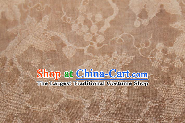 Chinese Classical Grape Pattern Silk Drapery Traditional Cheongsam Gambiered Guangdong Gauze Ginger Silk Fabric