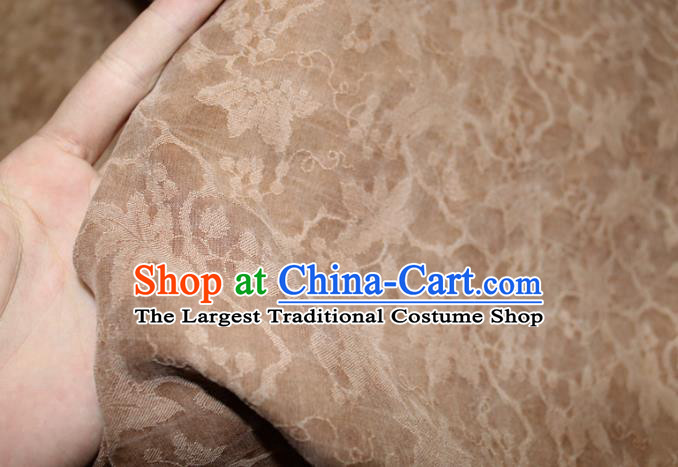 Chinese Classical Grape Pattern Silk Drapery Traditional Cheongsam Gambiered Guangdong Gauze Ginger Silk Fabric
