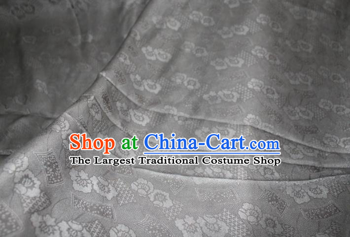 Chinese Black Silk Fabric Classical Flowers Pattern Silk Drapery Traditional Cheongsam Gambiered Guangdong Gauze