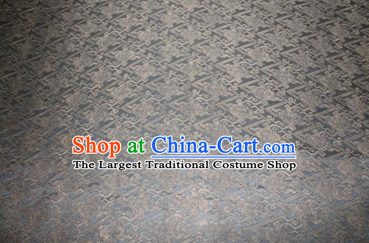 Chinese Traditional Grey Gambiered Guangdong Gauze Cheongsam Satin Fabric Classical Cloud Pattern Silk Drapery